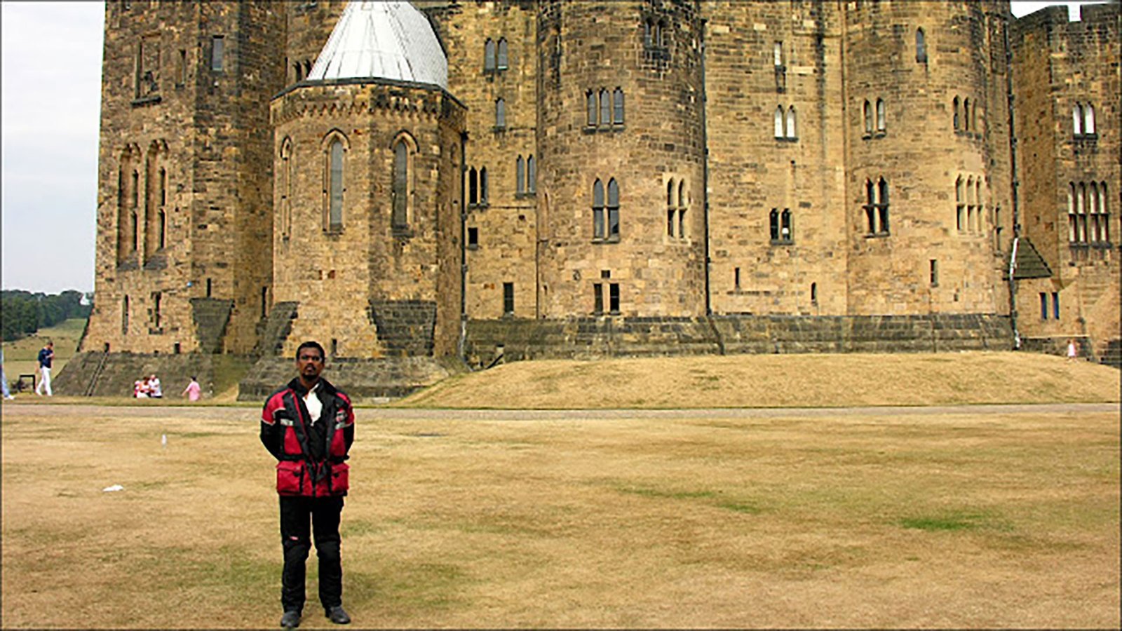 At the Harry Potter castle (Alnwick Castle in the UK)