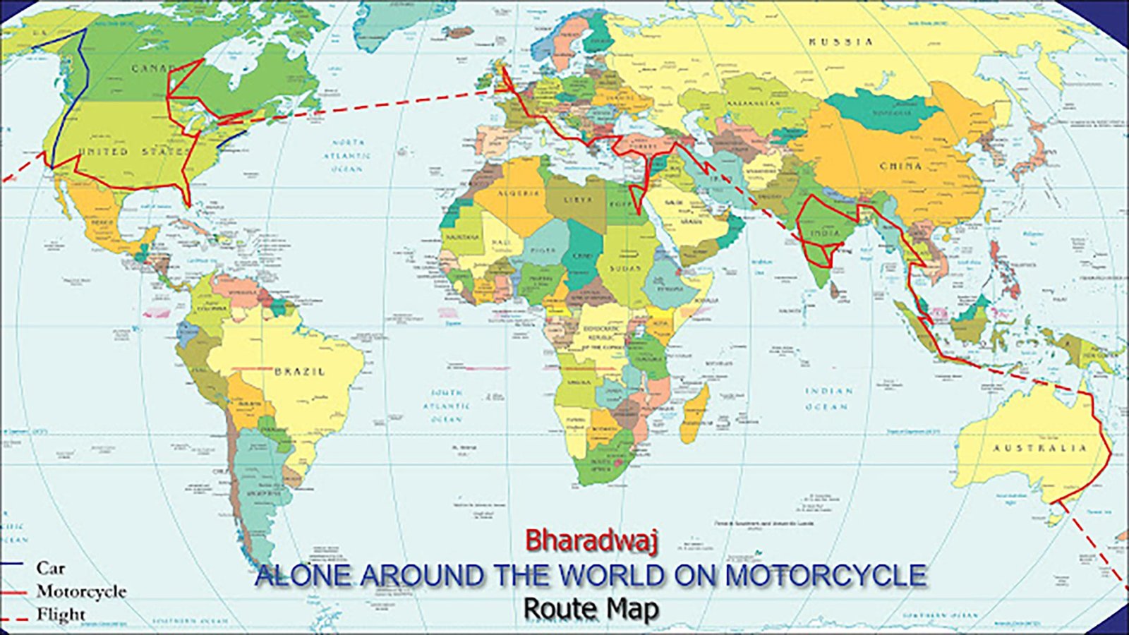 World tour route map