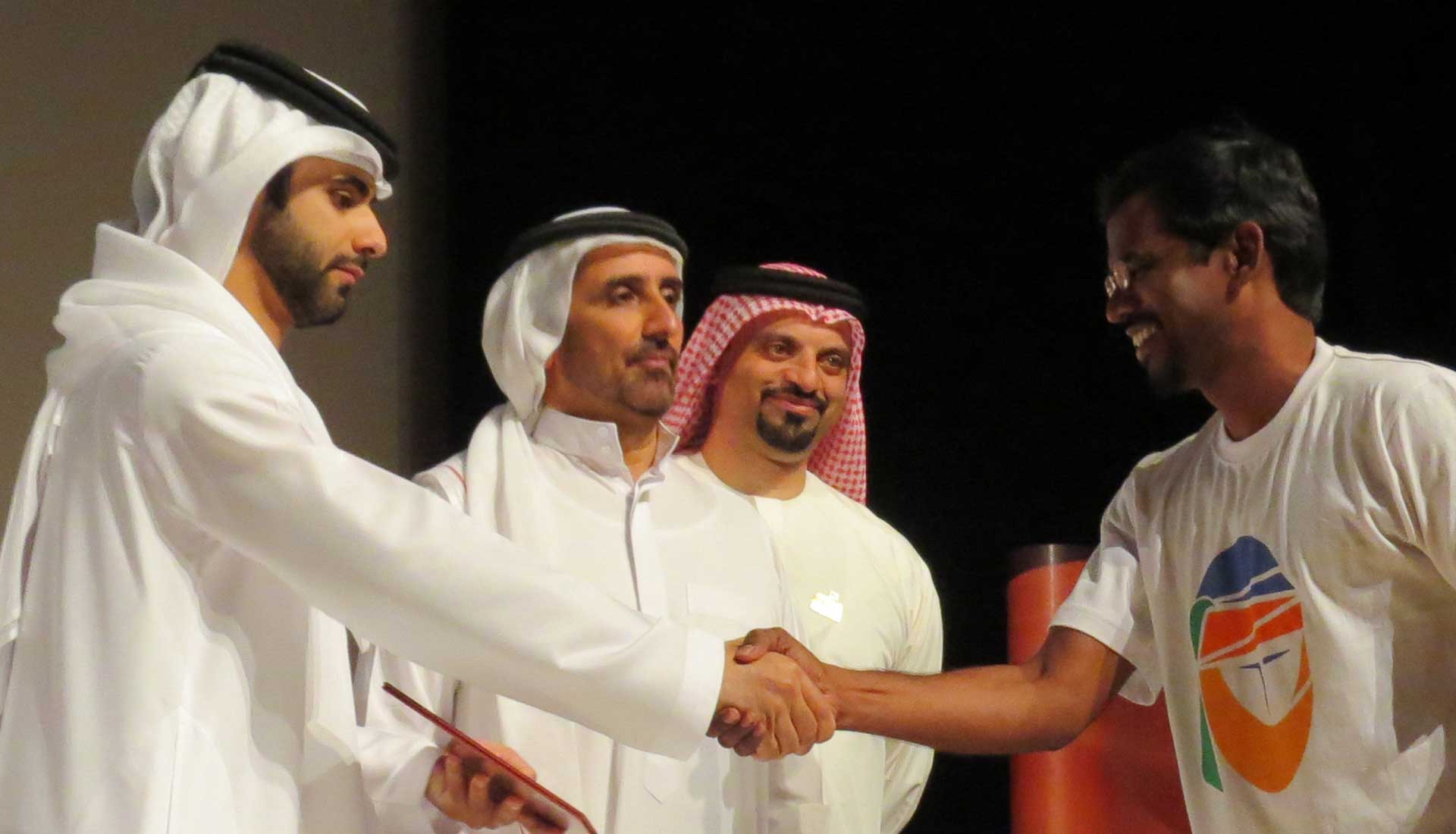 Felicitation by Prince of Dubai - Sheik Mansour bin Mohammad Al Maktoum