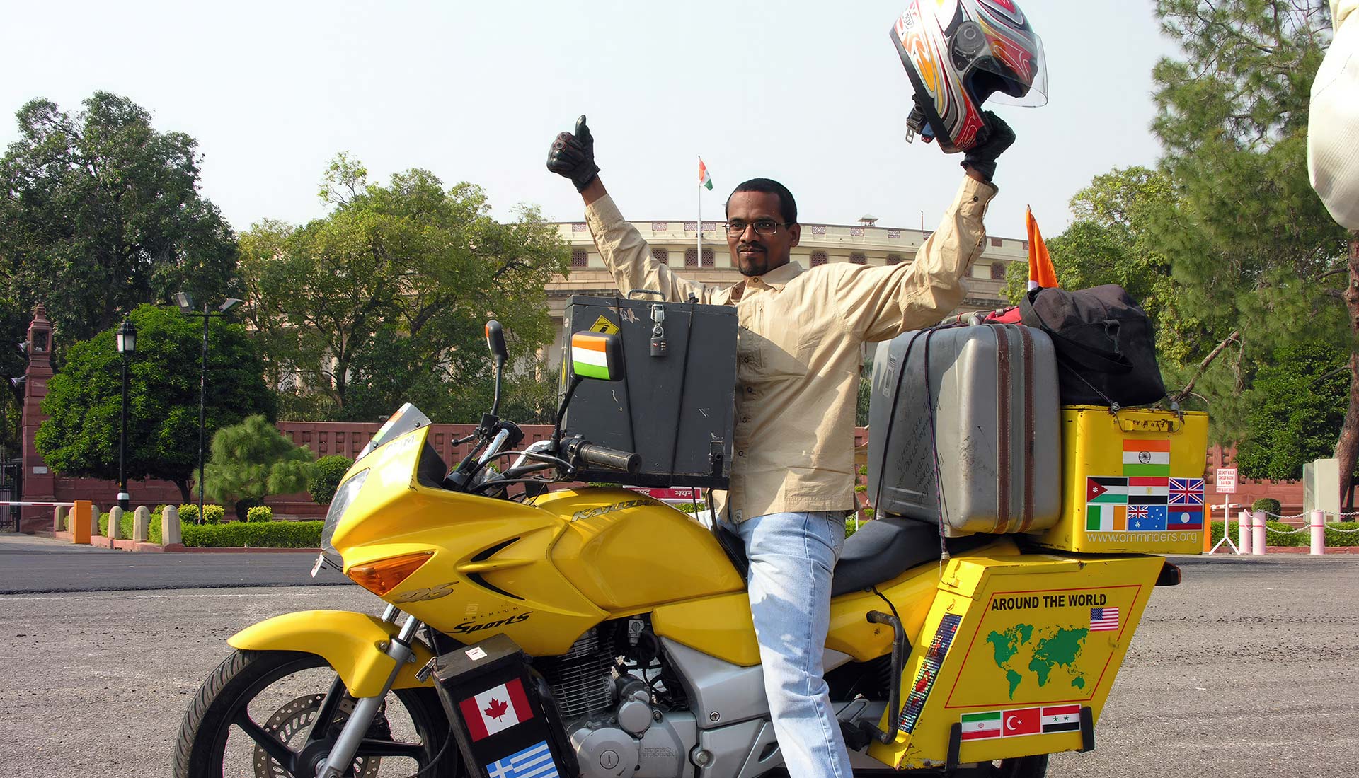 Bharadwaj Dayala completed world tour on a motorcycle